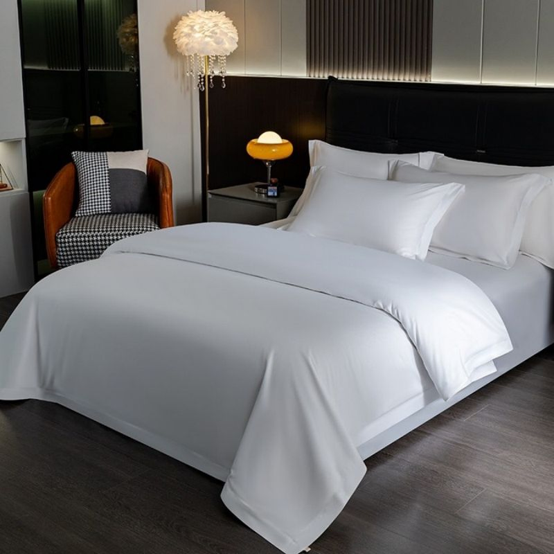 2025 Cotton Double Sprayed Satin High-End New Chain Hotel Four-Piece Set 60-Count Long-Staple Cotton Five-Star Hotel Bedding Set
