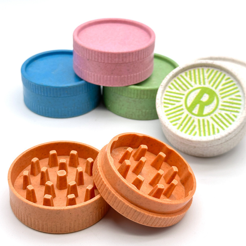 Biodegradable Tobacco Grinder 50mm Custom Logo Plastic Tobacco Smoking Herb Grinder