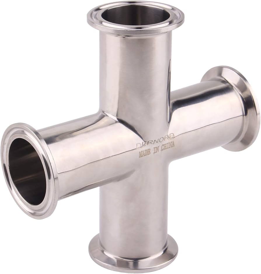ANSI316 1.5" Sanitary Steel Pipe Connector Stainless Steel Sanitary Pipe Fitting Clamp Cross