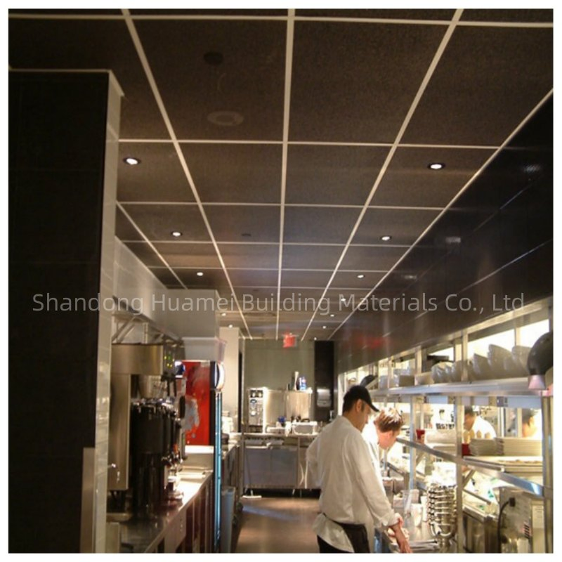 Black Acoustic Fiberglass Ceiling for Cinema / Acoustic Panels From China