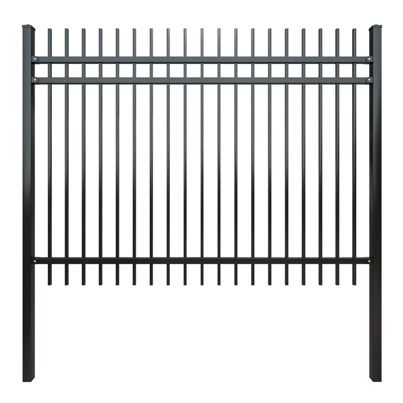 Residential Powder Coated Wrought Iron Steel Fence Panels Metal Garrison Fencing