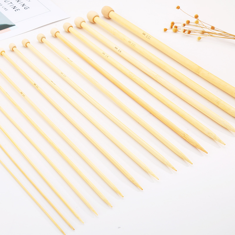 Single Head Bamboo Knitting Needles Circular Crochet Hooks Sweater Sewing Tool
