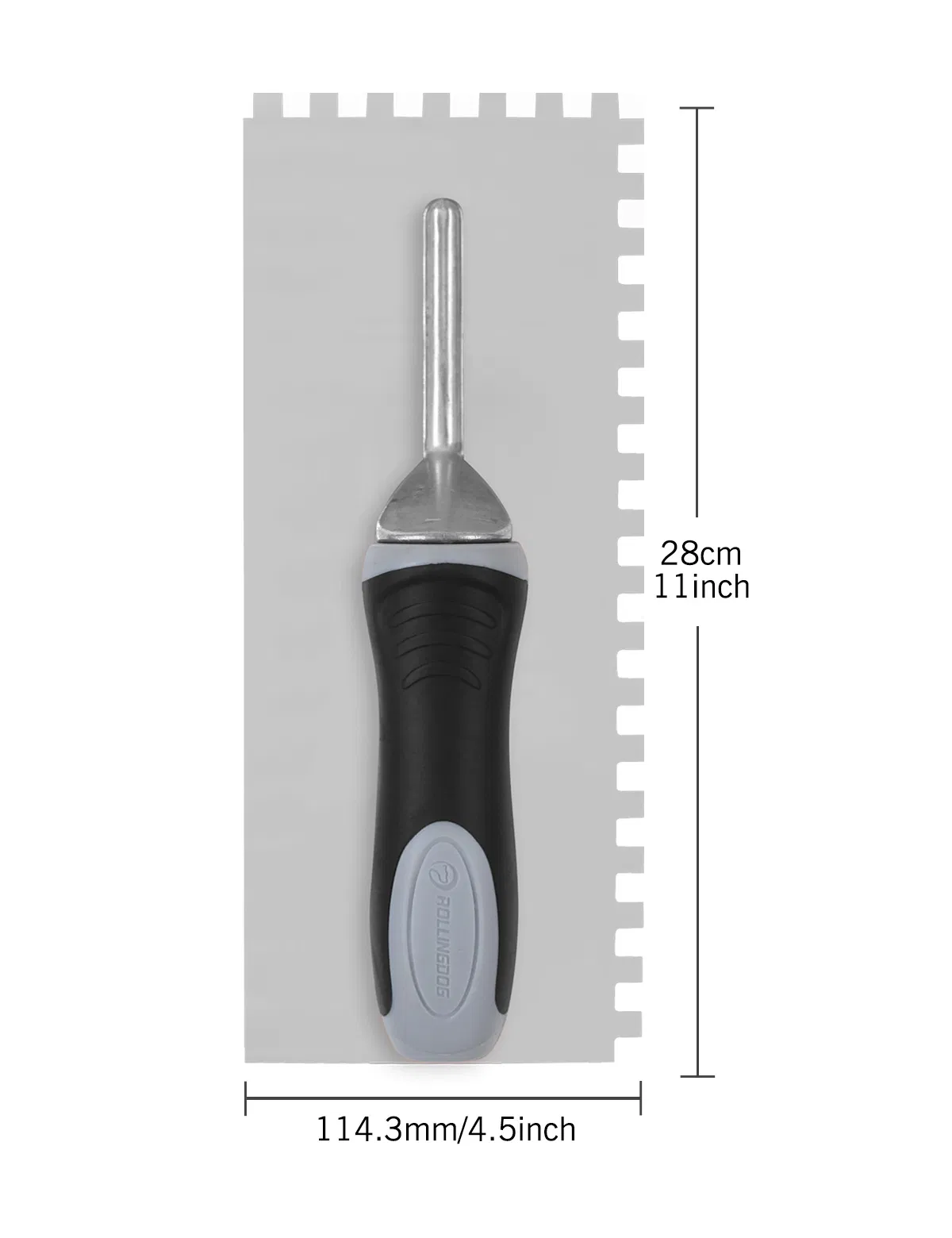 Rollingdog PRO 50102 Polished 420 Stainless Steel Plastering Trowel