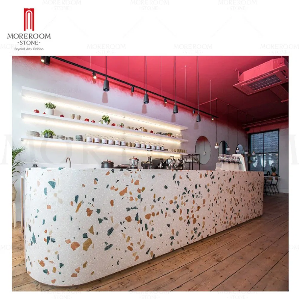 Restaurant Granite Chips White Terrazzo Kitchen Countertops Benchtops