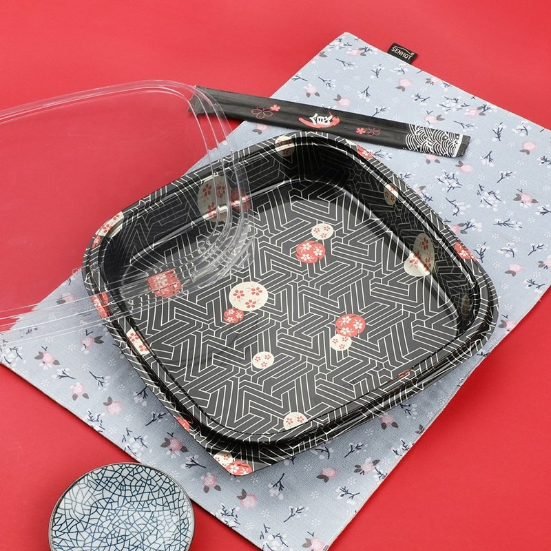 Hot Sale Party Sushi Tray Plastic Square Packing Box Disposable Sushi Tray