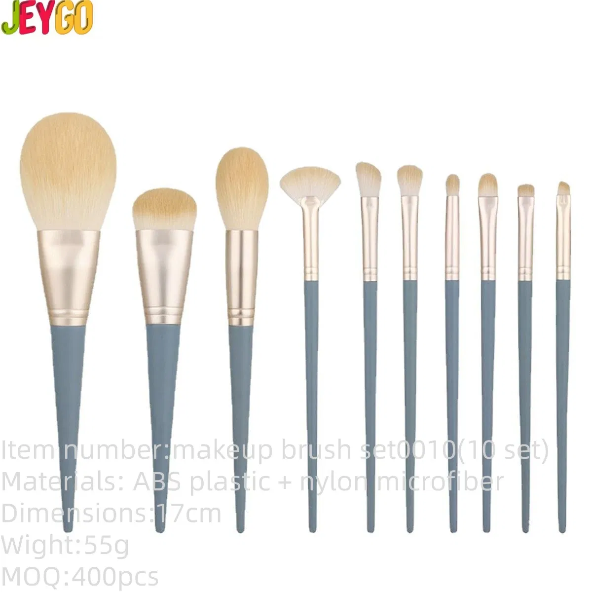 Wholesale Plastic Makeup Brush Set 10 Brushes Portable Soft Bristle Face Brushes