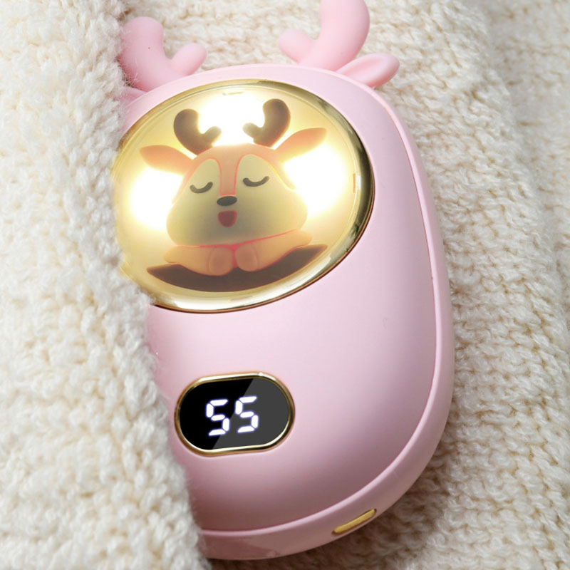 Factory Direct Sales Rechargeable Digital Display USB Night Light Portable Quick Heating Gift Hand Warmer