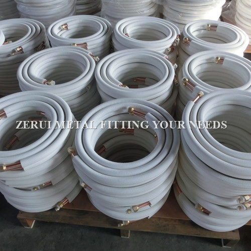 Insulated Air Conditioner Copper Pipe with 3/8 Pair Coil Insulation