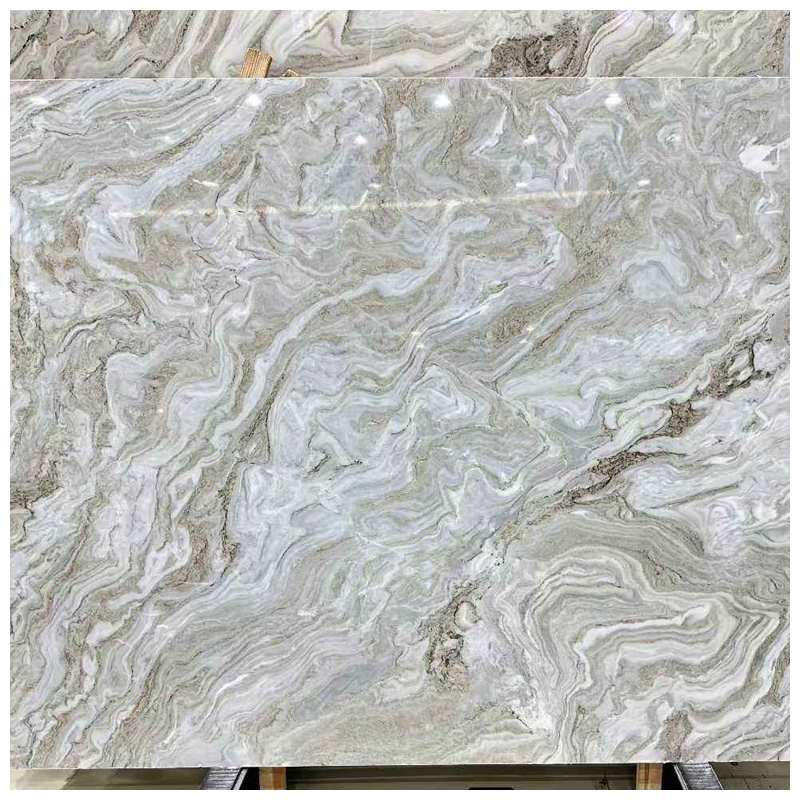 Brazilian Exotic White Avalanche Quartzite Slabs for Countertops