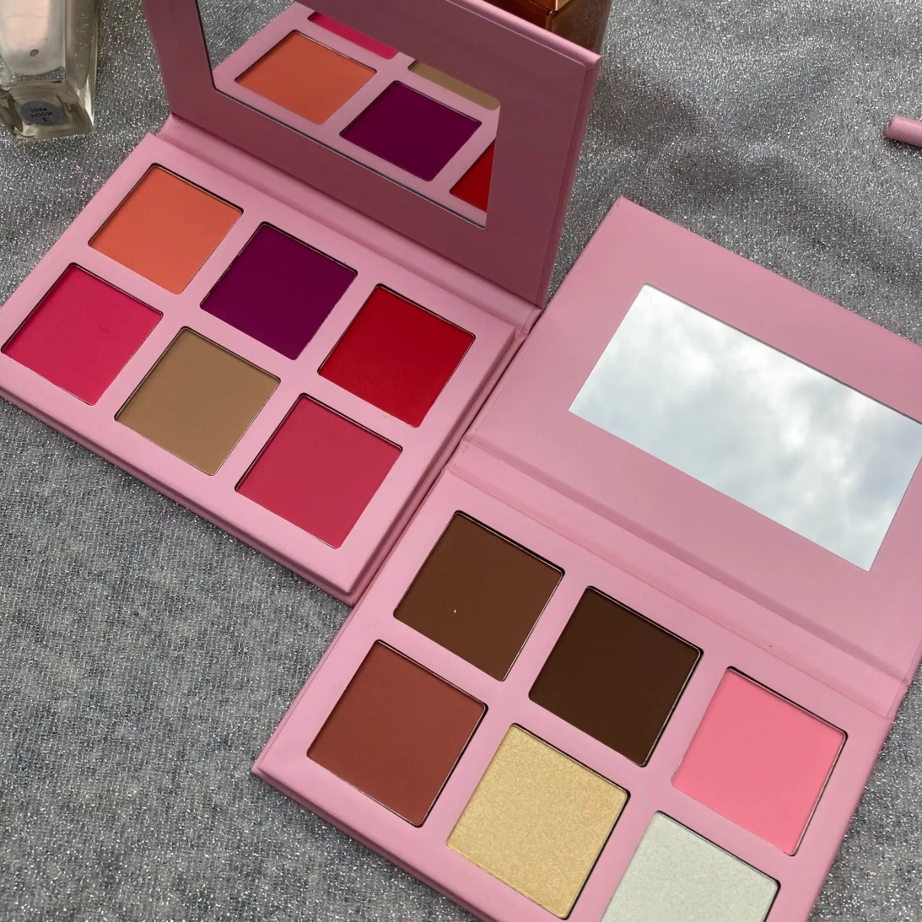DIY 6 Colors Blush Highlighter Contour Palette Accept Private Label