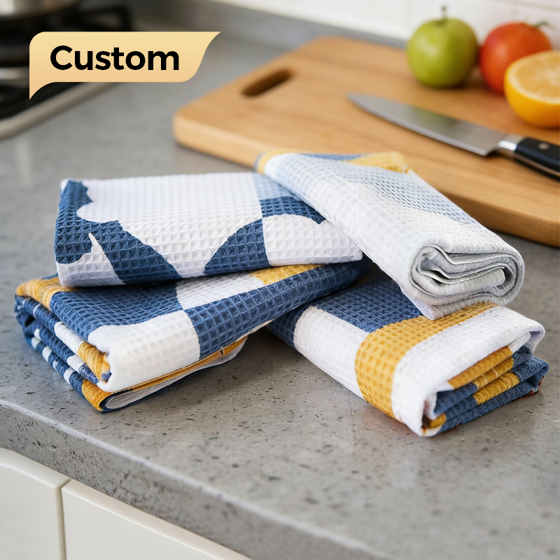 Waffle Kitchen Hand Towels Custom Logo Dish Cloth Napkins Placemats for Dining Table