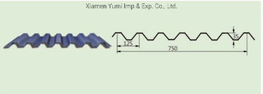 Yx35-125-750 Opened-Type High-Strength Anti-Seismic Galvanized Metal Steel Floor Decking Sheet