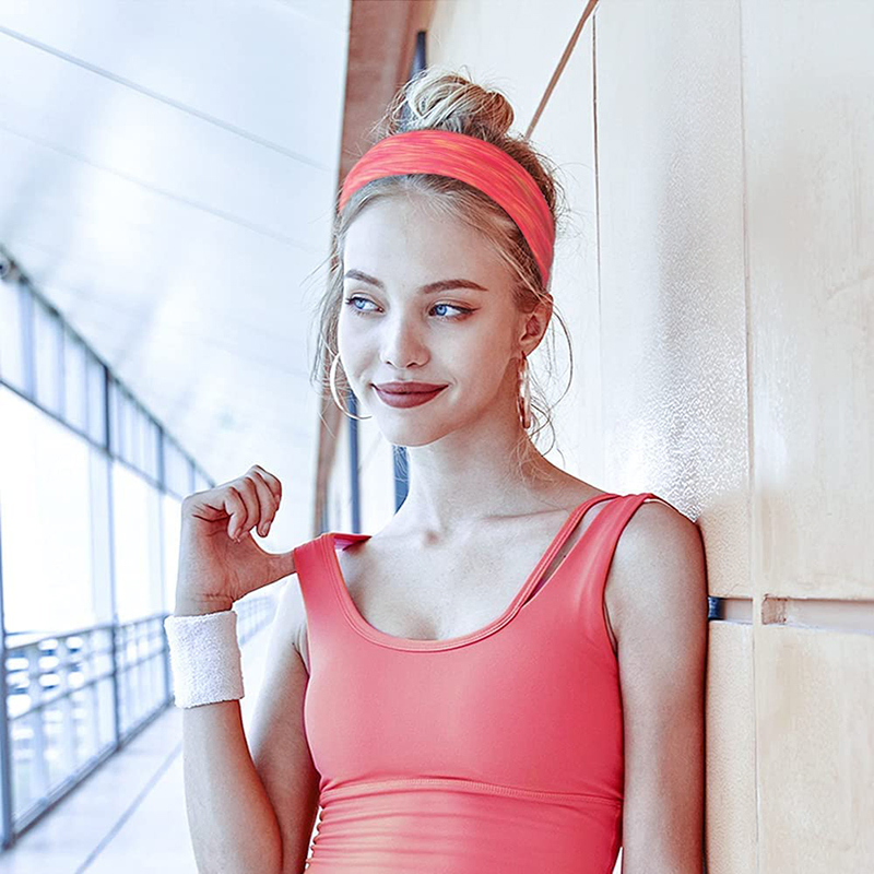 Workout Headbands Elastic Non Slip Sport Sweatband Moisture Wicking Running Headband Athletic Yoga Hairbands Women