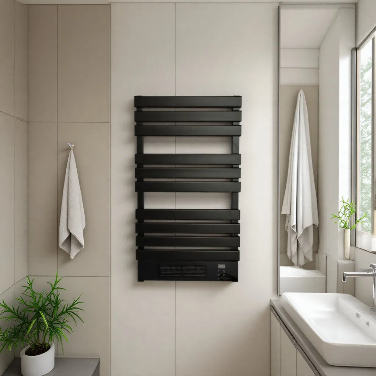 Dual Function to Warm Your Winter Everyday by Heated Towel Rack and PTC Heater