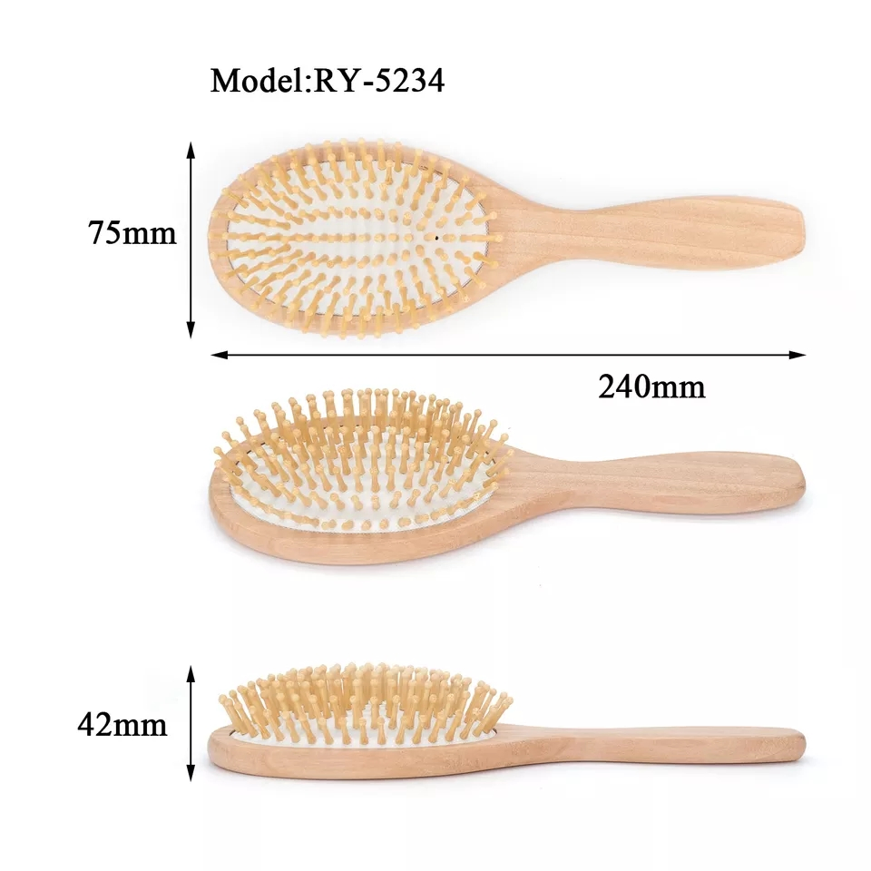 Professional Natural Eco-Friendly Detangling Massage Bamboo Hair Brush