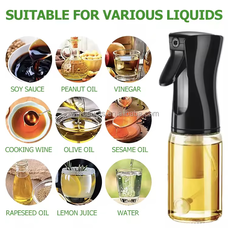 200ml Glass Oil Sprayer and Dispenser BBQ Cooking Sprayer Oil Kitchen Glass Spray Bottle Glass Spray Bottle Oil Spray Bottles