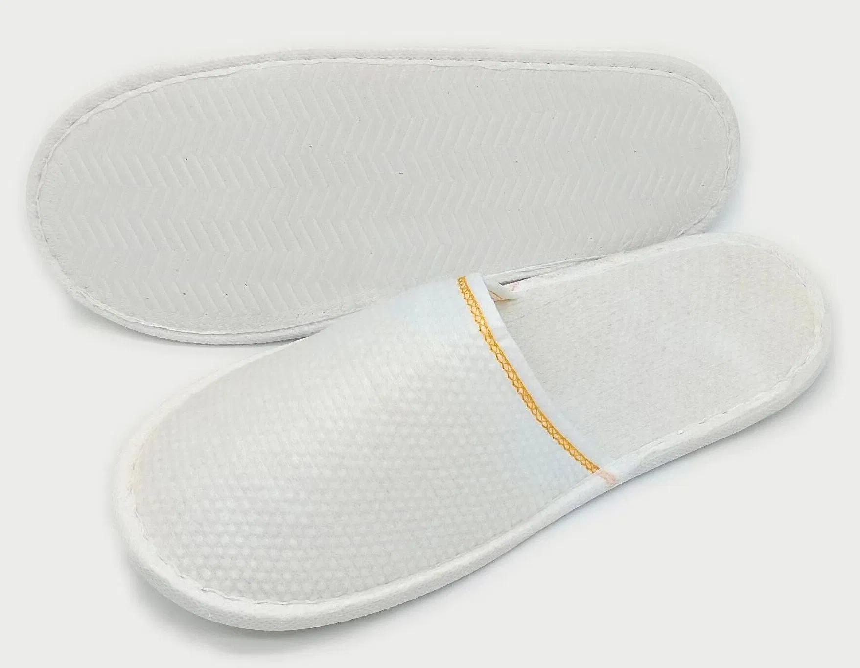 100% Eco Friendly Facial Towel Face Cloth Washable Pearl Wool Terry Cotton Adult Disposable Hotel Slipper Airline SPA Beauty Salon Embroidery Slipper