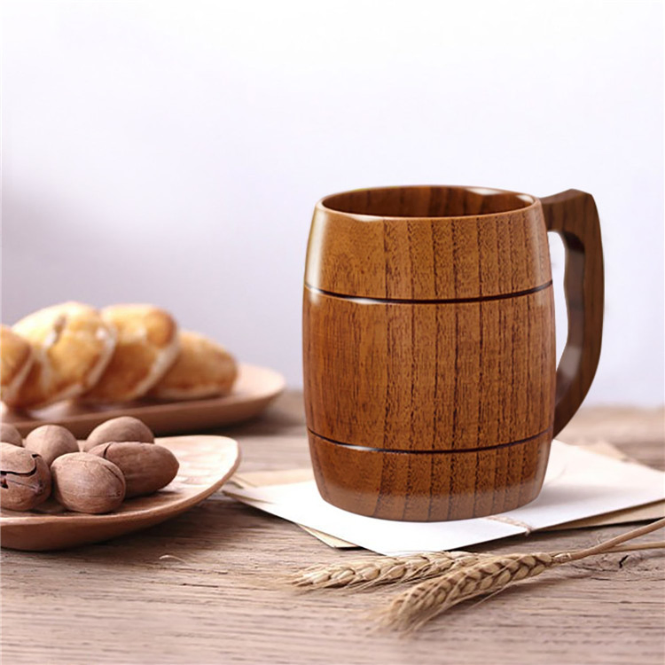 Handmake Non Toxic Wooden Beer Drinking Mug for Genesee Cream Ale Goose Island Brewery Grain Belt Great Basin