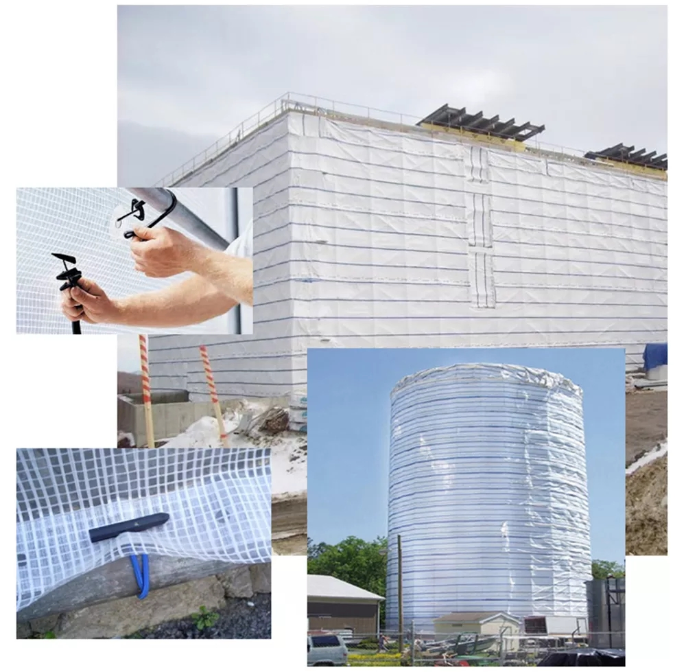 High Quality Factory Low Price 2.8X36m/3.3X36m/4.3X50m Poly Sheeting Scaffold Tarp Scaffolding Sheeting Leno Tarpaulin