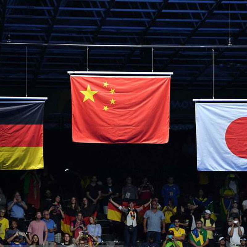 Motorized Award Stadium Flag Pole for International Sports Events Metal Award Flagpole