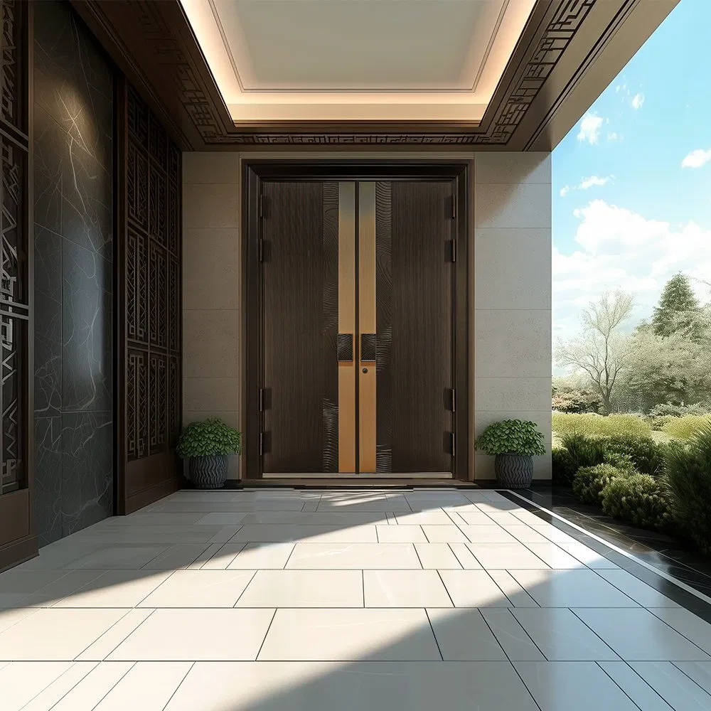 Outdoor Security Door Manual Opening with Stainless Steel Cast Aluminium Finished Surface