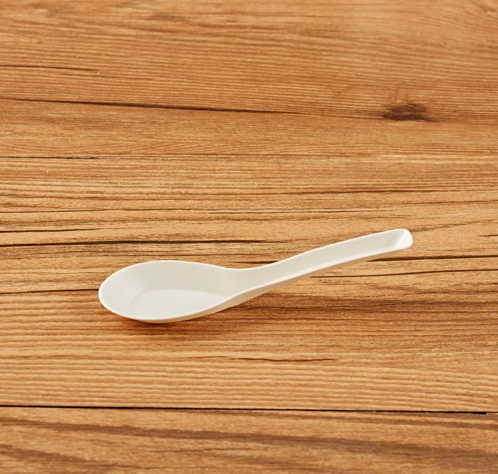 Disposable Cornstarch Chinese Small Soup Spoon Eco Friendly Biodegradable Cutlery Spoon