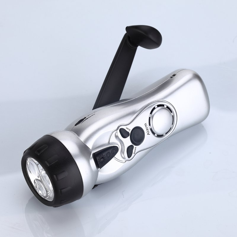 Радио с фонариком и сиреной, перезаряжаемое