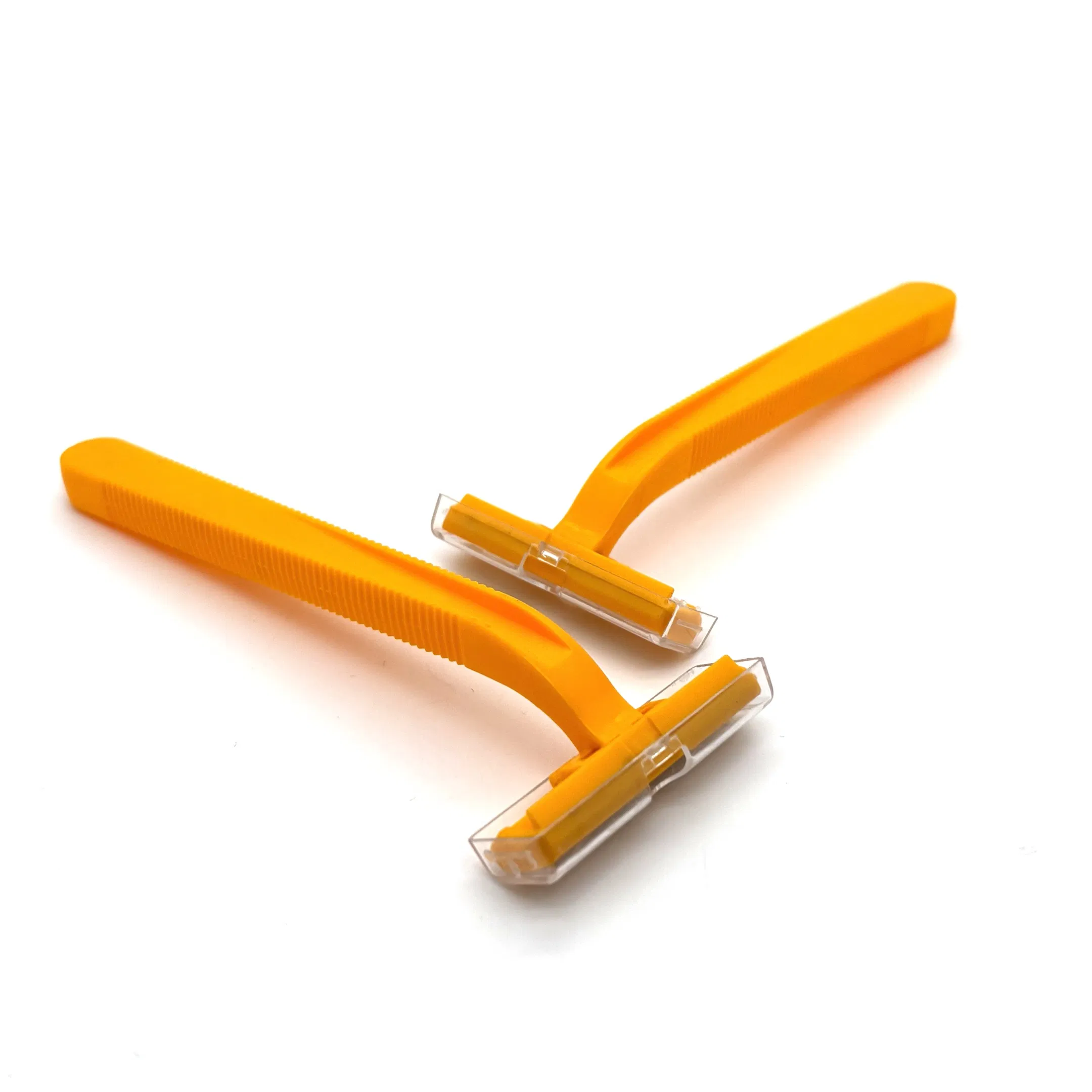 Disposable Hotel Shaving Razor - Orange Plastic Handle with Double-Layer Stainless Steel Blades 06