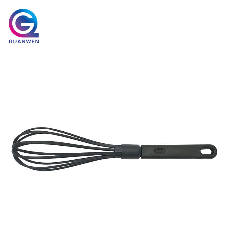 11.8-Inch Black Nylon Whisk Heat Resistant Egg Frother Milk & Egg Beater Balloon Whisk