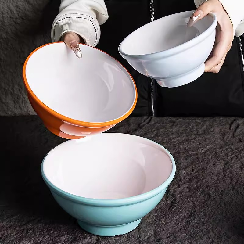 Modern Round Japanese Melamine Bowl Soup Noodle Plastic Bowl Restaurant Ramen Bowl