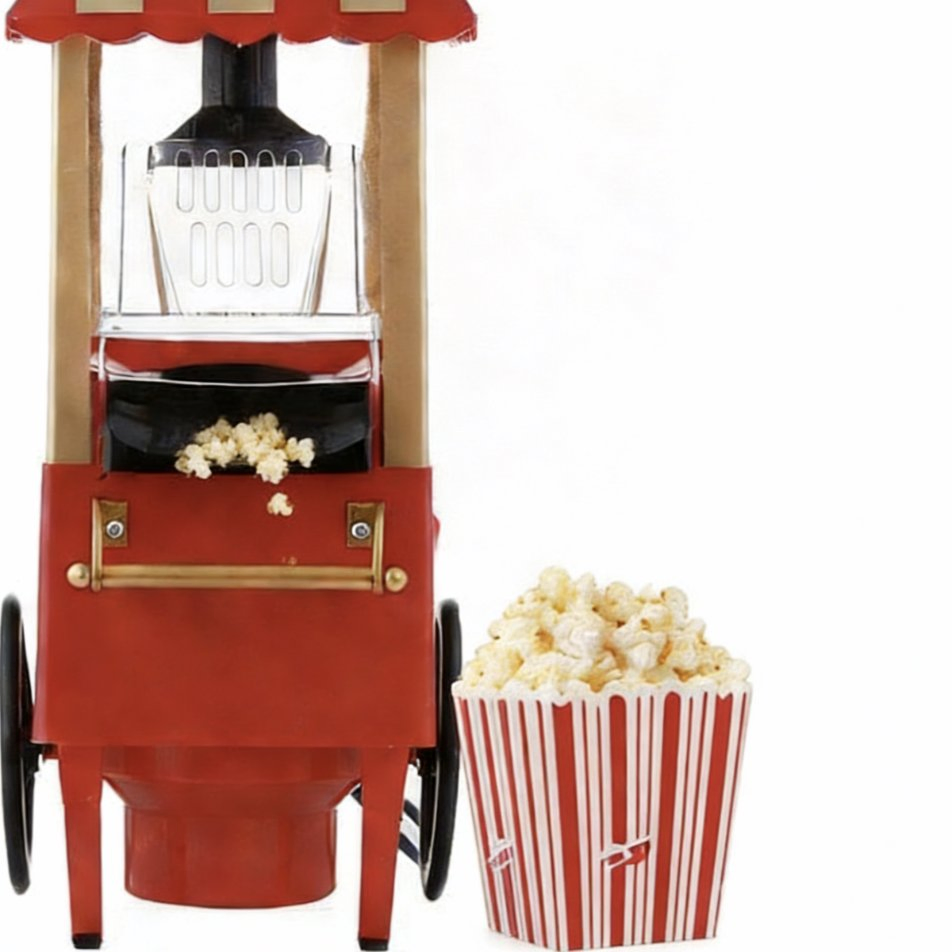 Red Carriage Popcorn Machine 600W Efficient Fast Heating