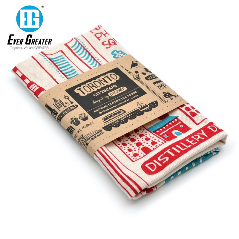 Custom Organic Cotton Kitchen Towels High Quality Printed Kitchen Towels Durable Eco-Friendly Cotton Kitchen Towel Set