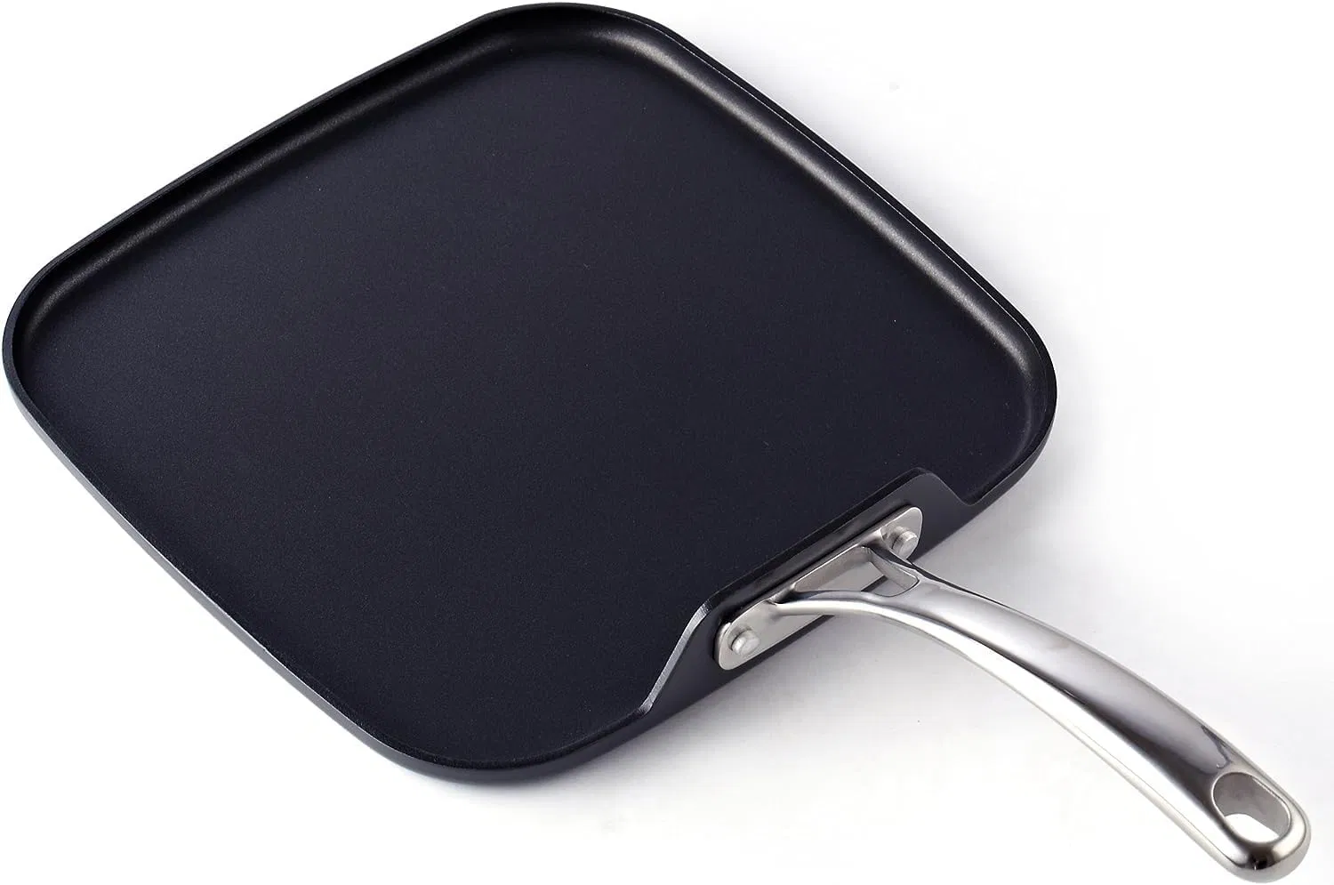 Cooks Standard Nonstick Square Griddle Pan 11 X 11-Inch, Hard Anodized Cookware Griddle Pan, Black