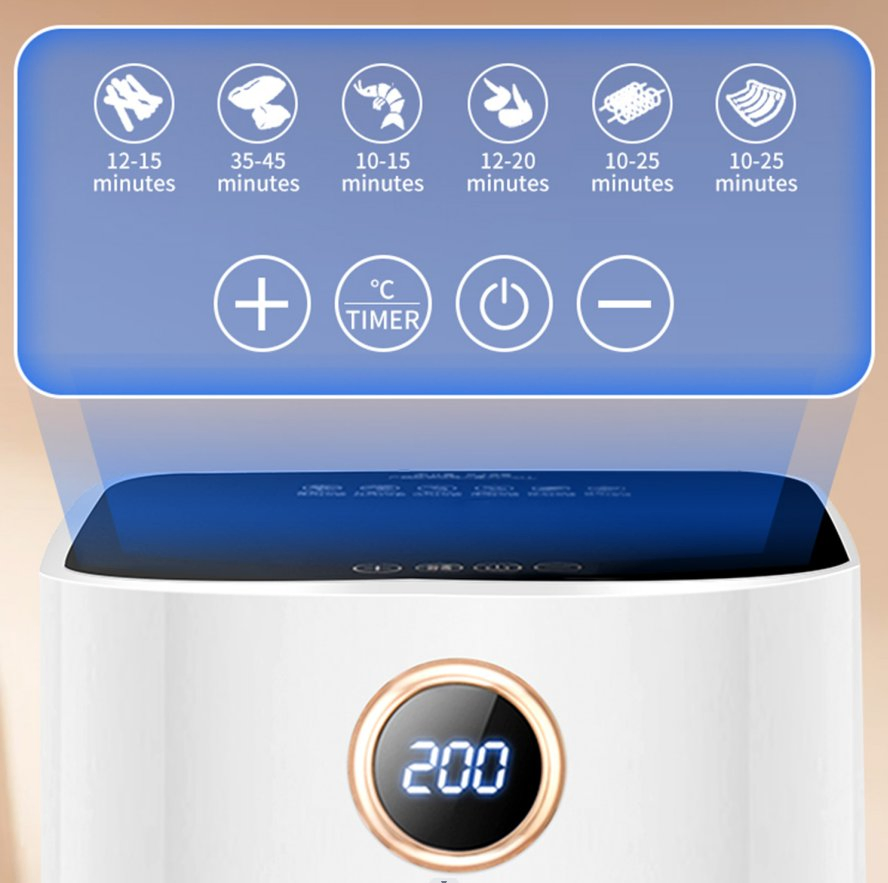 Custom Smart Air Fryer Digital Air Fryer 5L Basket with 360 Visible Window Oven Air Fryer