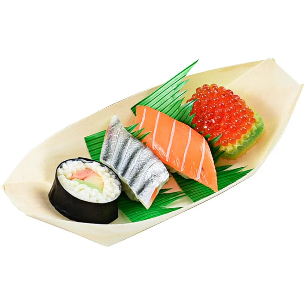 Pine Wood Japanese Disposable Wooden Sushi Boat