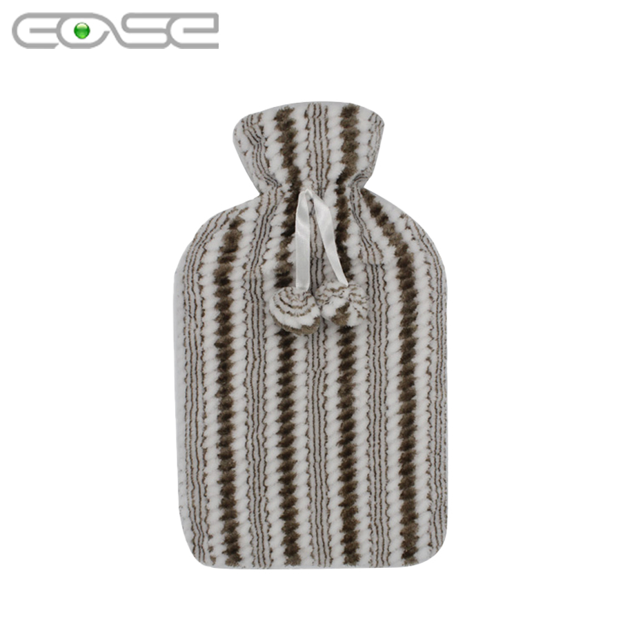 Soft Stripe Plush Hot Water Bottle for Ultimate Comfort