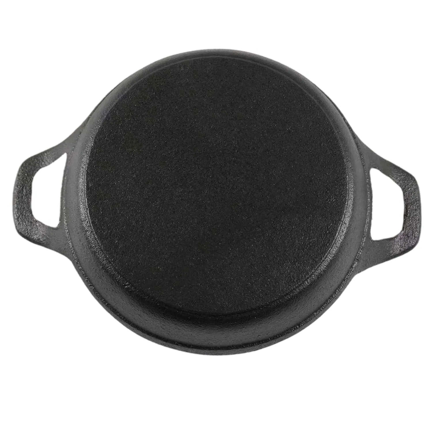 Чугунная сковорода с деревянной подставкой, предварительно прокаленная