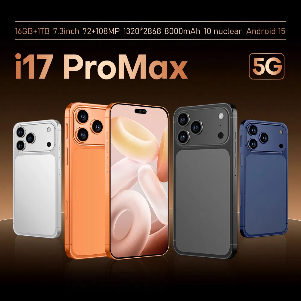 2026 New I17 PRO Max Deca Core LTE HD 120Hz Android 15 5g Smartphone Face ID GPS WiFi French/Spanish/English Global Unlocked