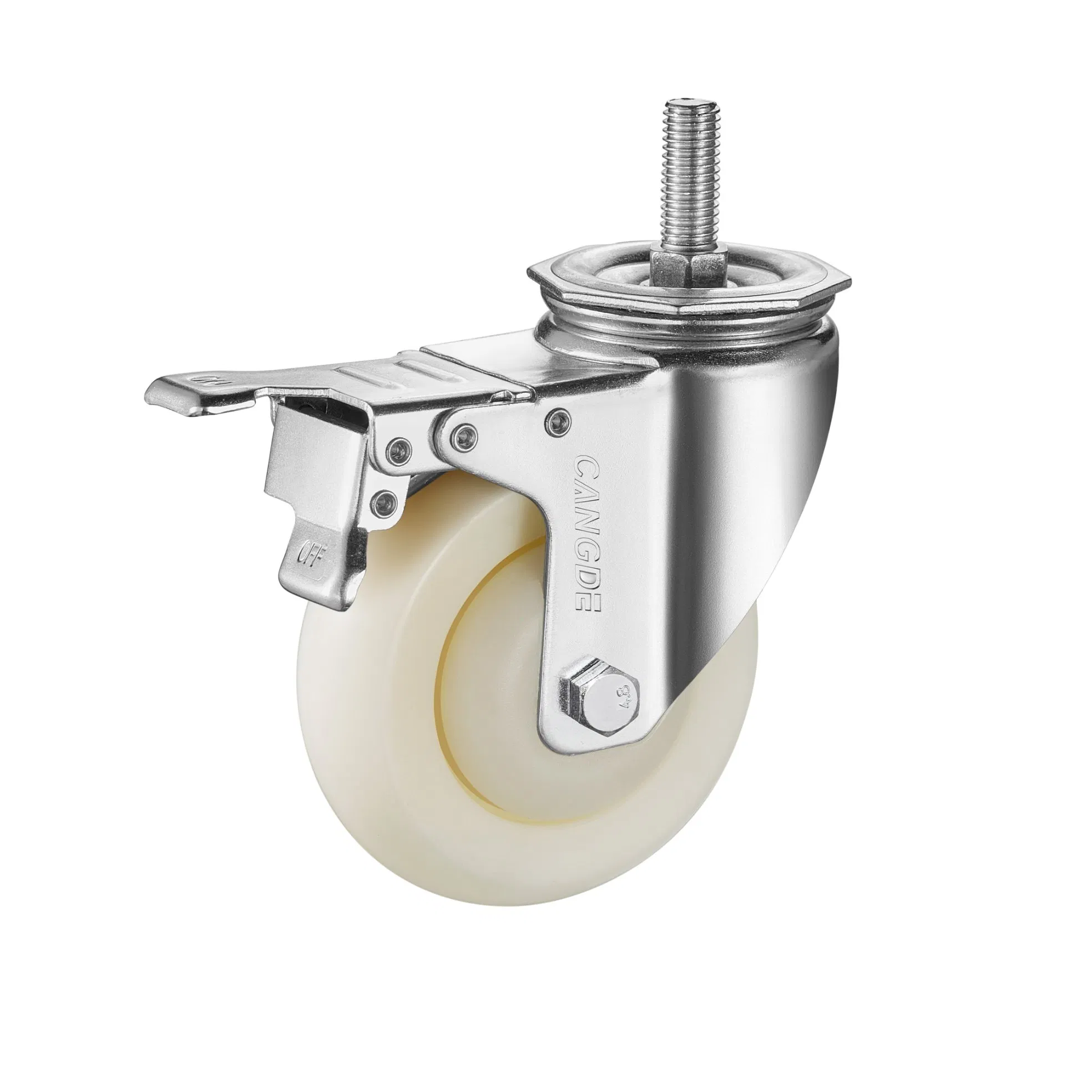 31series 3-5 Inch Single Wheel Caster M12*30 Thread Stem PP Material