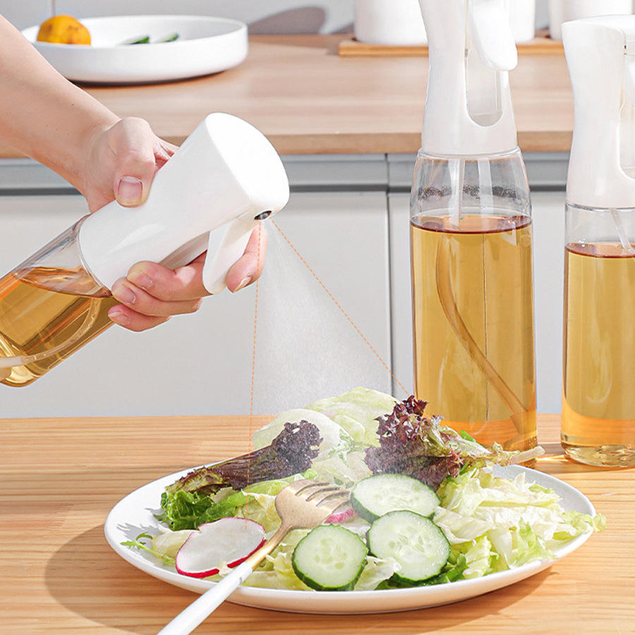 Low MOQ Cheap Oil and Vinegar Dispenser Bottle 200ml 300ml 500ml Plastic Olive Oil Sprayer