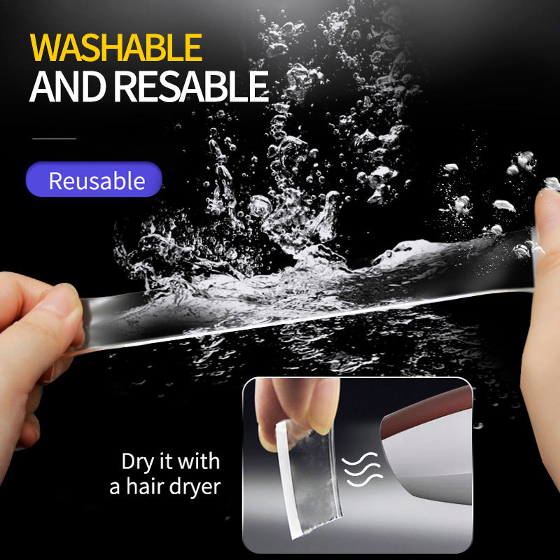 Custom Waterproof Transparent Nano Stick Tape Multipurpose Washable Double Sided Adhesive Tape Nano Tape