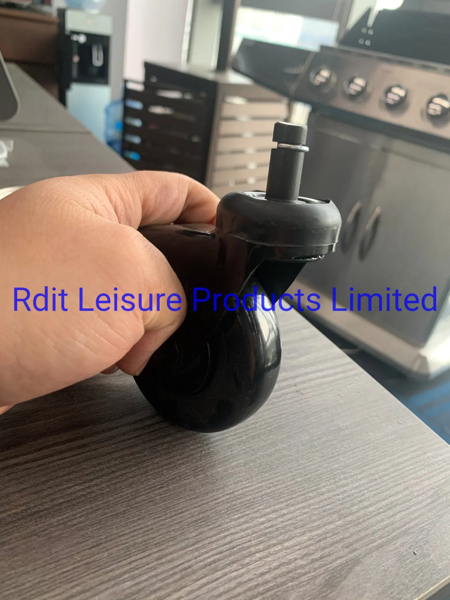 Thread Stem Swivel Rubber Caster 3" X 1"; Thermoplastized Rubber (Black)