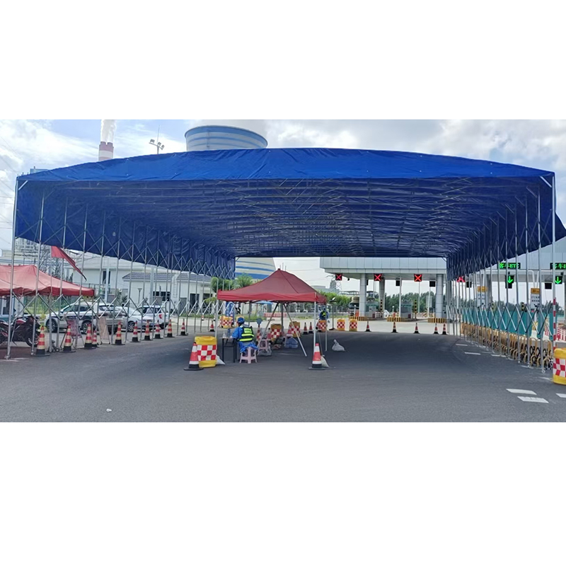 Wind-Proof, Snow-Proof Sunshade Storage Warehouse with a Push-Pull, Foldable and Retractable Tent