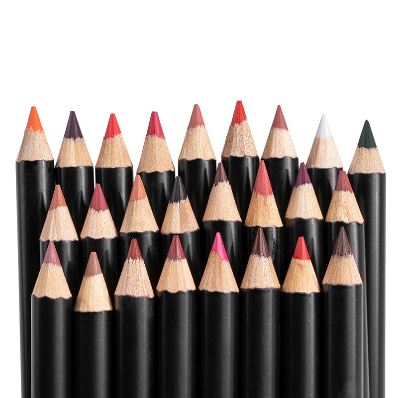 Private Label 25 Colors White Black Matte Pen Brown Lip Liner Pencil
