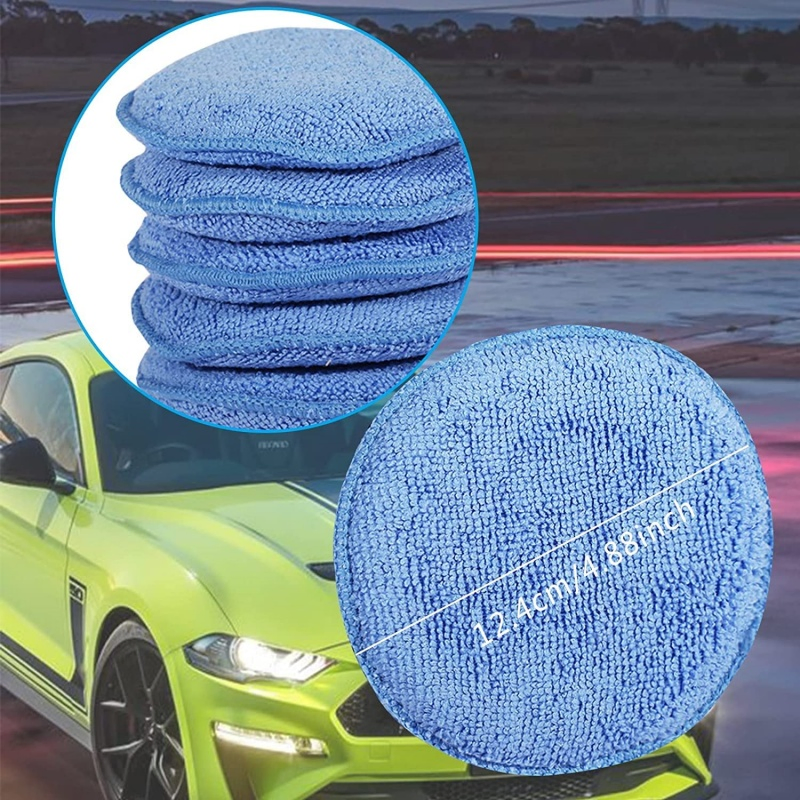 Premium 5-Inch Round Wax Polishing Sponge Pad with Comfortable Grip