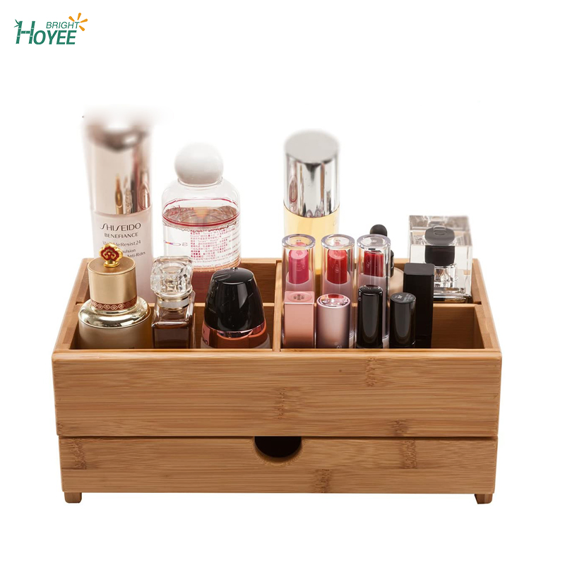 Bamboo Cosmetic Makeup Storage Organizer