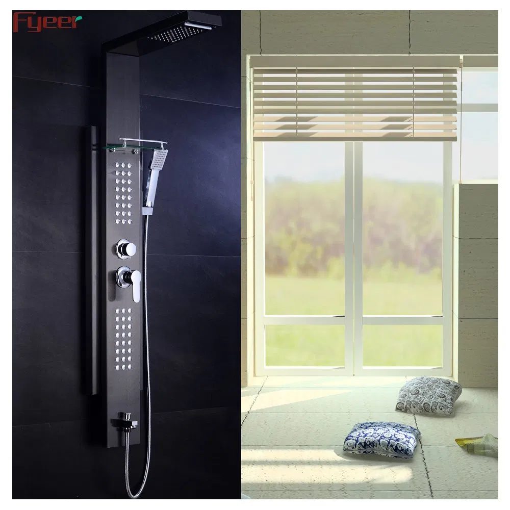 Fyeer Shower Panel Tower System Stainless Steel Multi-Function Shower Panel with SPA Massage Jets