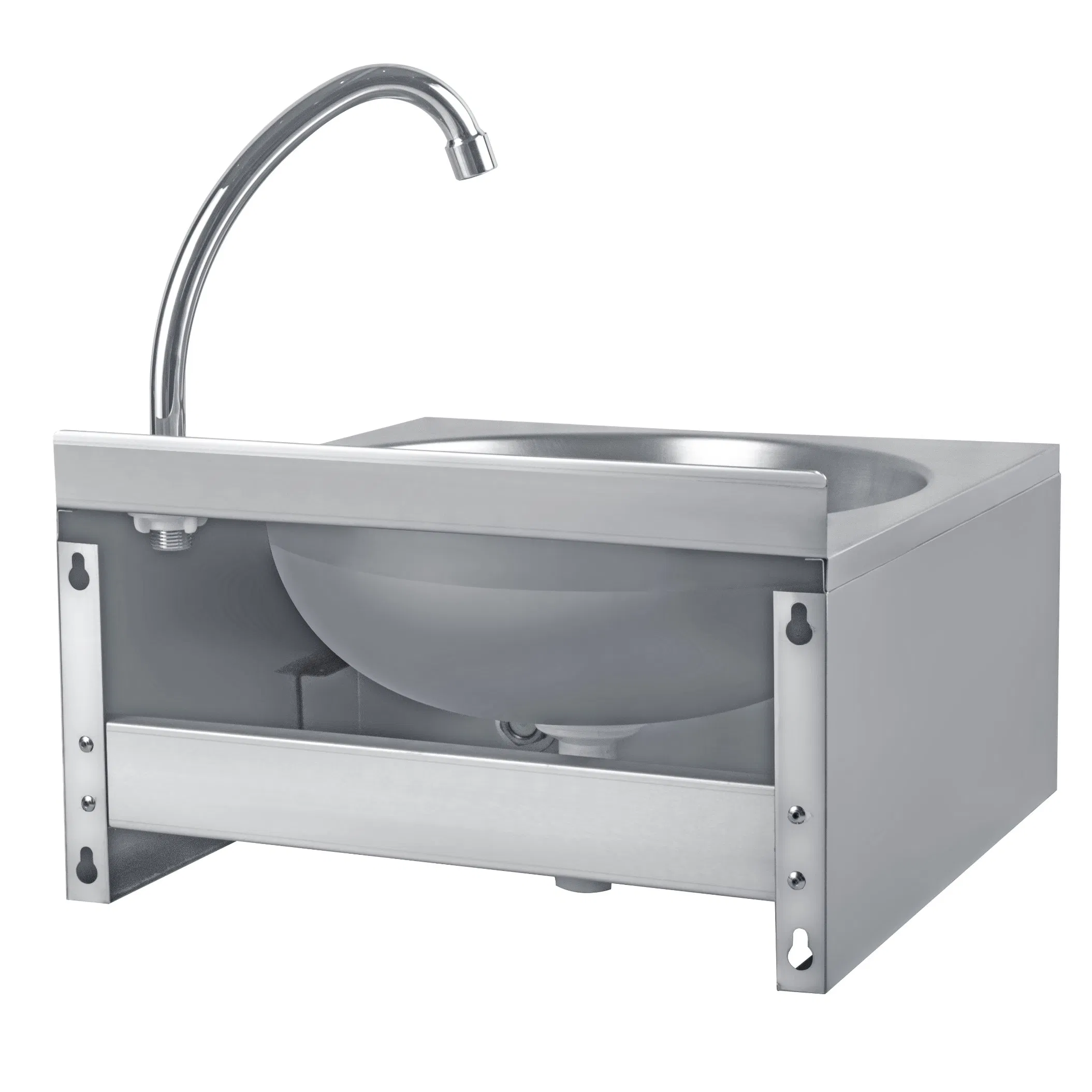 Premium Stainless Steel Knee Operated Hand Washbasin for Commercial Use