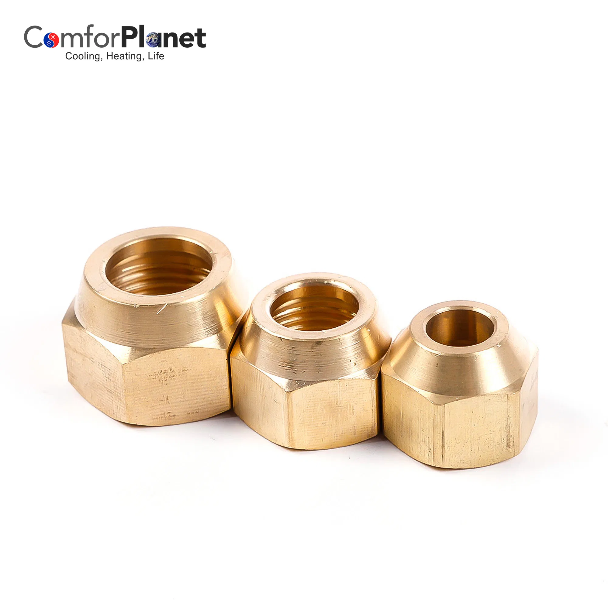 Factory Price HVAC Brass Fittings Flare Short Nut Refrigeration Brass Nut Brass Fitting for Air Conditioning System