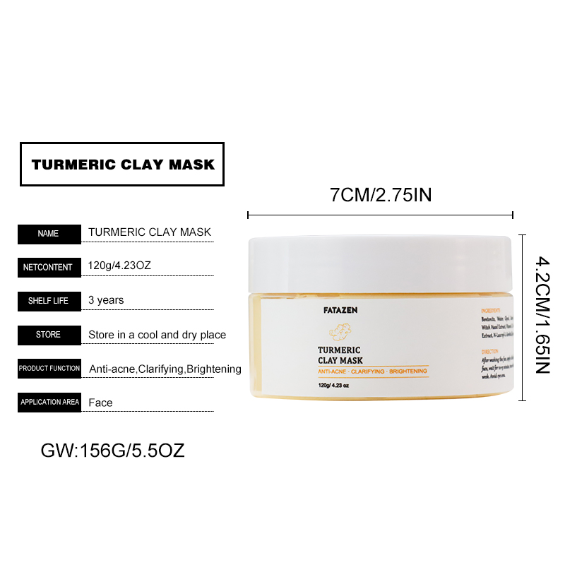 Organic Vitaminc Turmeric Lightens Dark Spots Moisturizing Anti-Aging Facial Mud Mask